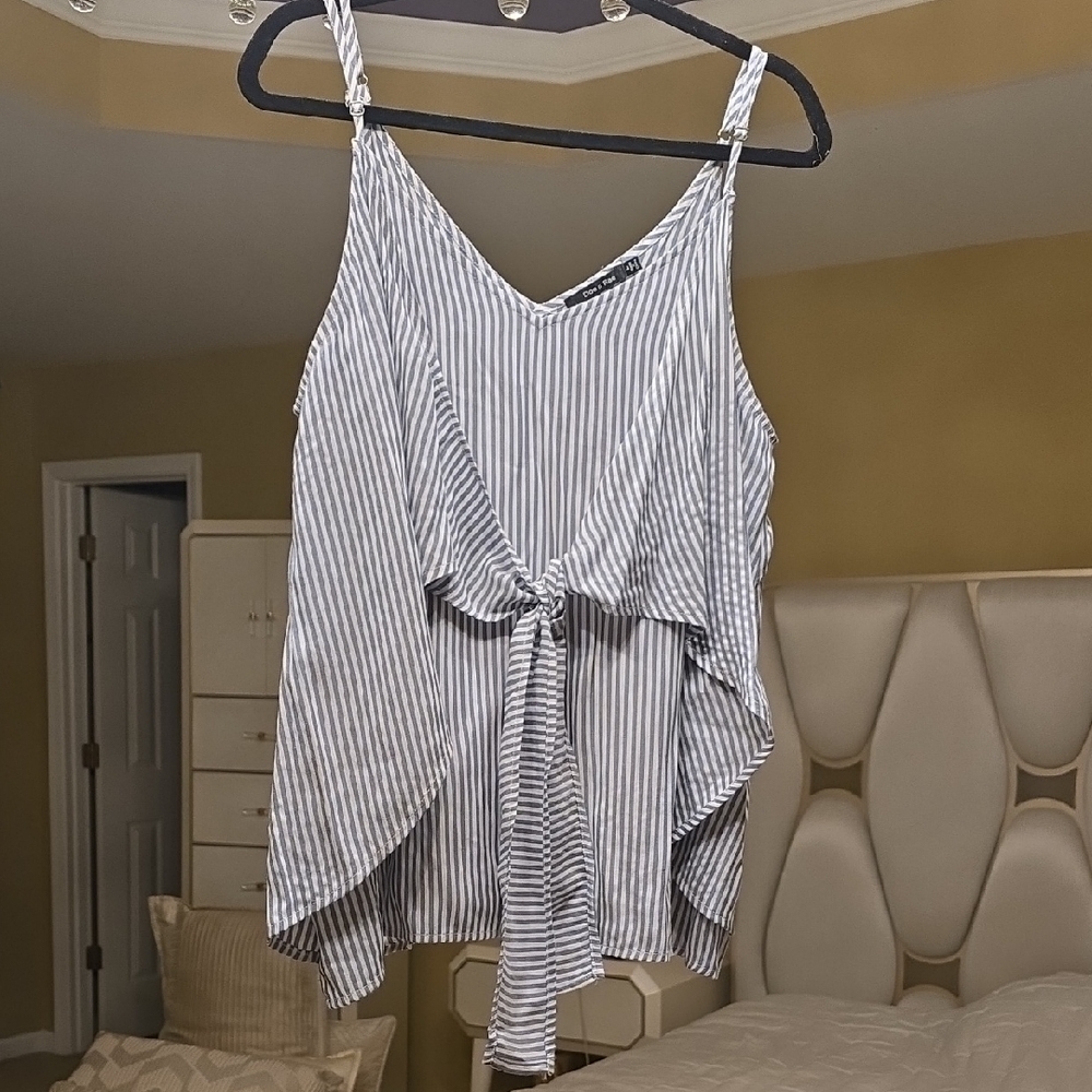 Doe & Rae Blue and White Striped Camisole